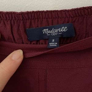 Madewell above the knee Maroon/Burgundy silk skirt